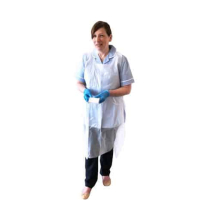 WHITE BIODEGRADEABLE APRON 27inch X 46inch, UNISEX DISPOSABLE