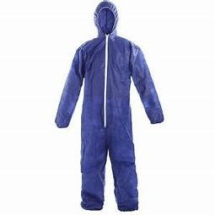 XL POLYPROPYLENE COVERALL BLUE WITH HOOD