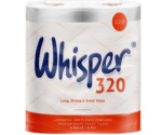 Wisper 320Sht Toilet Rls White