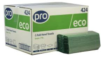 Economy C Fold Green Hand Towel 2400 per case