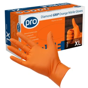 Orange Nitrile Diamond Grip Gloves - All Sizes