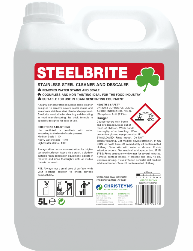 Steelbrite Stainless Steel Cleaner & Descaler - 5lt